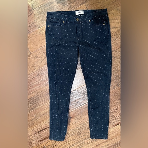 PAIGE Women’s Verdugo Ankle Skinny Jeans in Pin Dot Wash Size 30 Good Condition - Picture 4 of 10